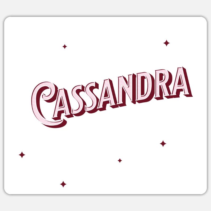 Cassandra name personalized - Sticker size S (10 x 10 cm) - white matte