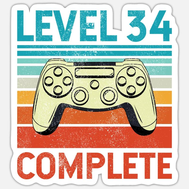 Level 34 Complete - Sticker size S (10 x 10 cm) - white matte