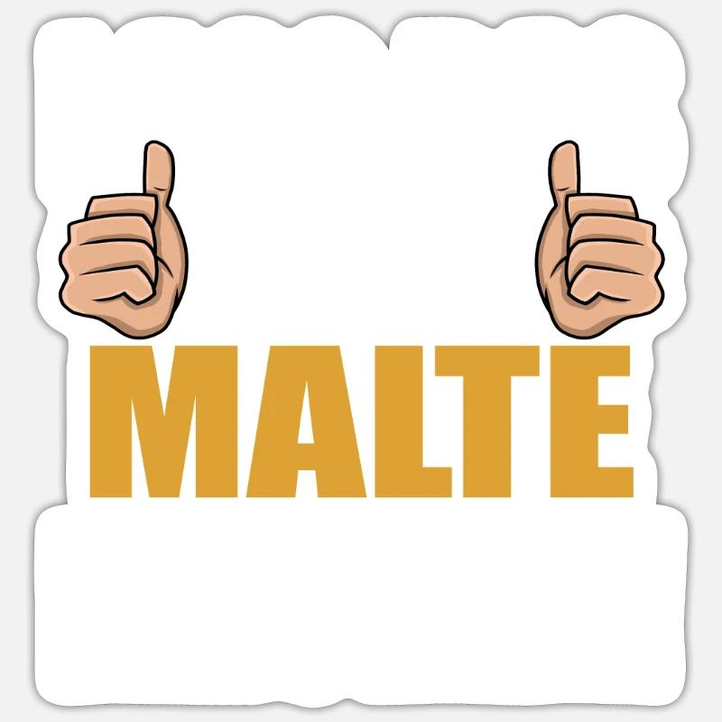 Lass das mal den Malte machen - Sticker Größe S (10 x 10 cm) - Mattweiß