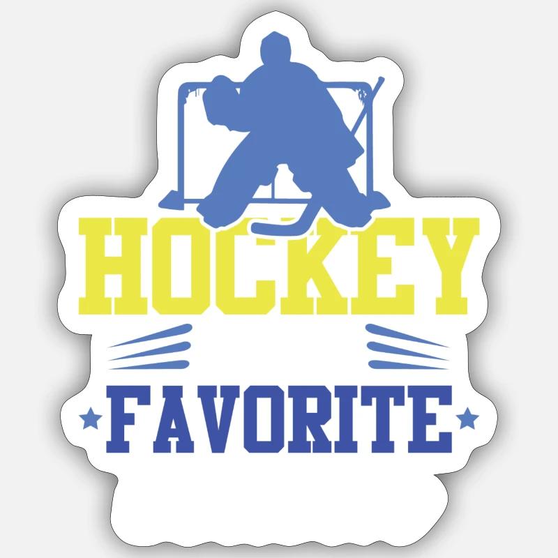 Saison de hockey sur glace - Sticker taille S (10 x 10 cm) - blanc mat