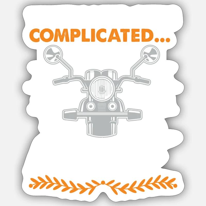 Life complicated motorcycle - Sticker size S (10 x 10 cm) - white matte