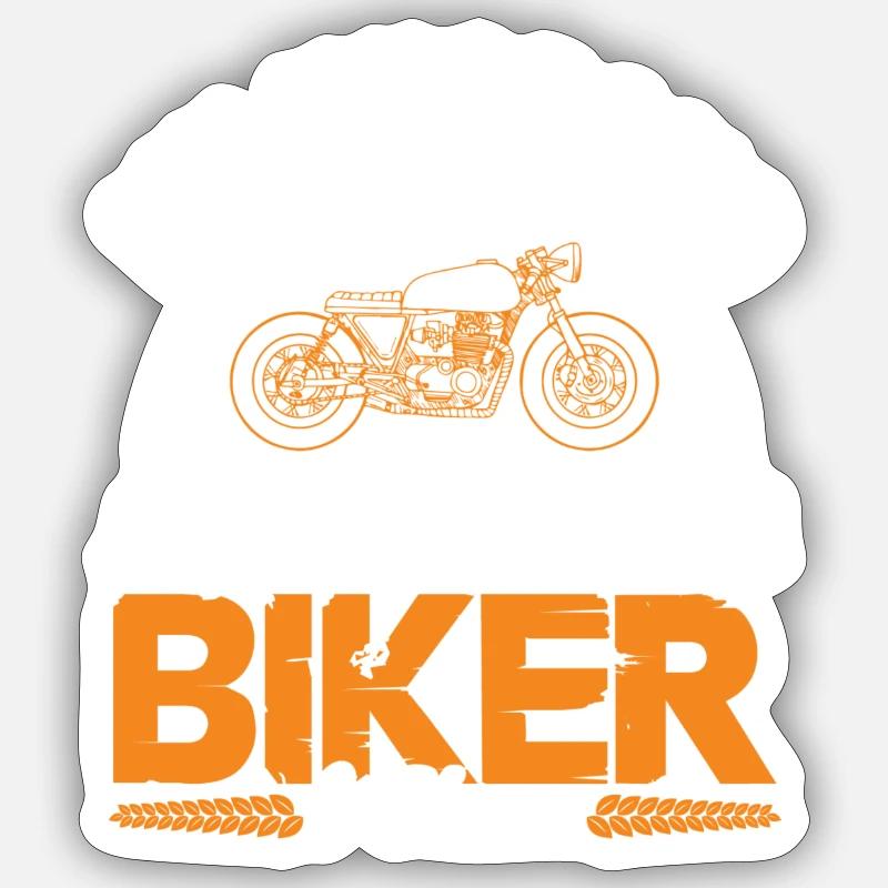 motorrad ehemann spruch - Sticker Größe S (10 x 10 cm) - Mattweiß
