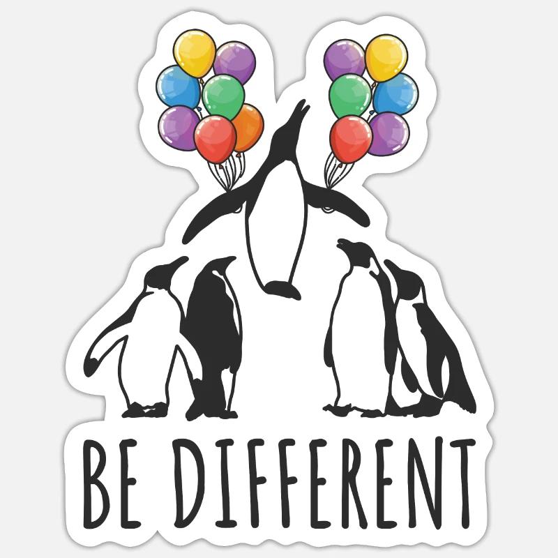 Be Different Motivation Penguin Creative People Sticker size S (10 x 10 cm)