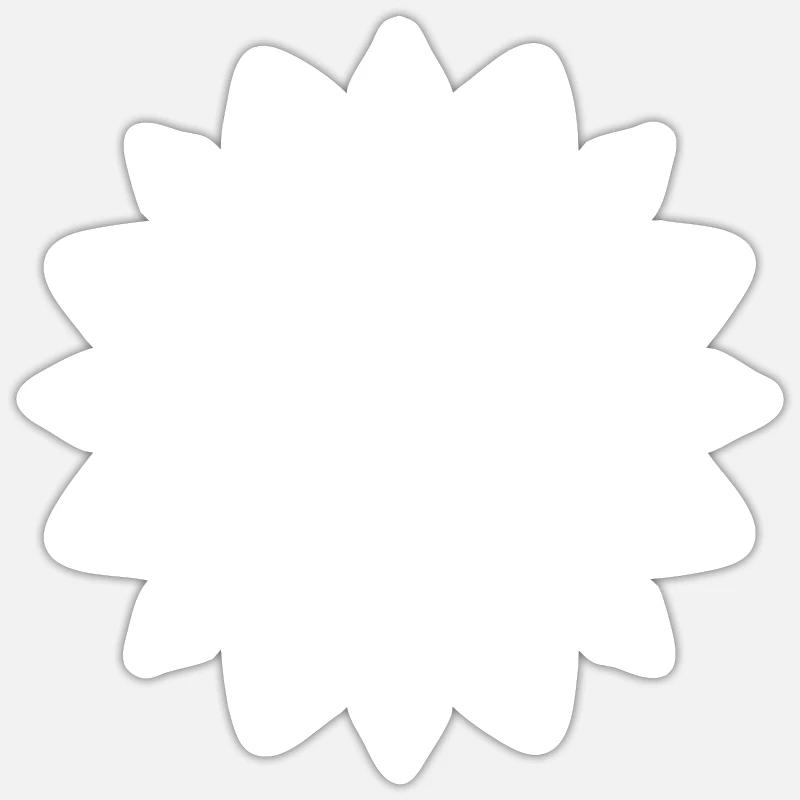 Fleur Mandala - Sticker taille S (10 x 10 cm) - blanc mat