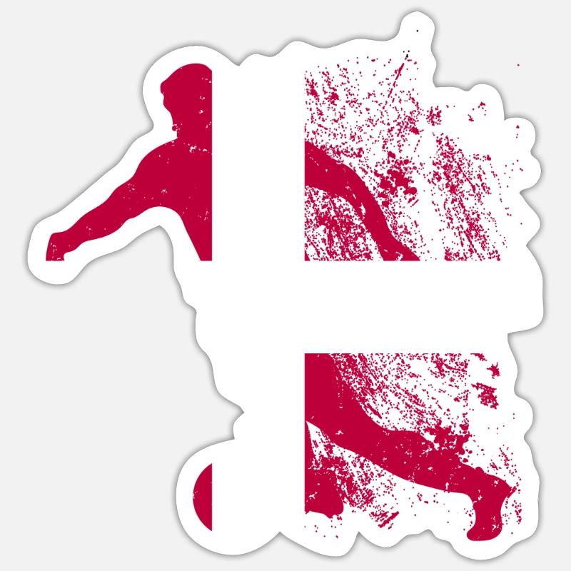 Équipe nationale du Danemark - Sticker taille S (10 x 10 cm) - blanc mat