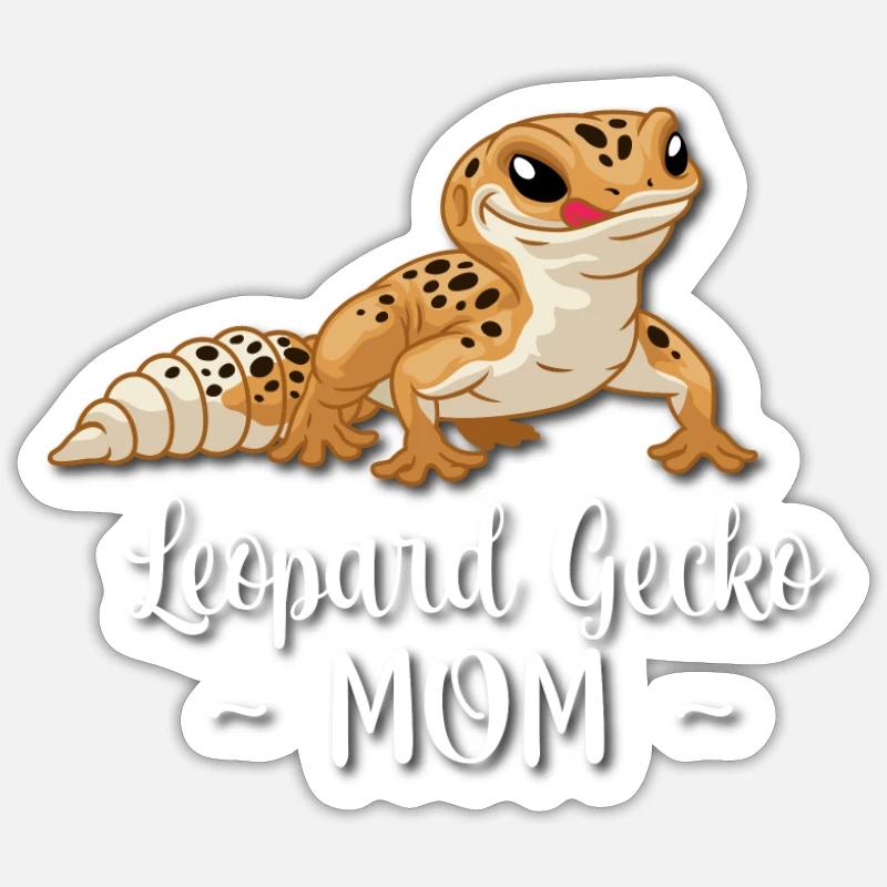 Leopardgecko - Sticker Größe S (10 x 10 cm) - Mattweiß