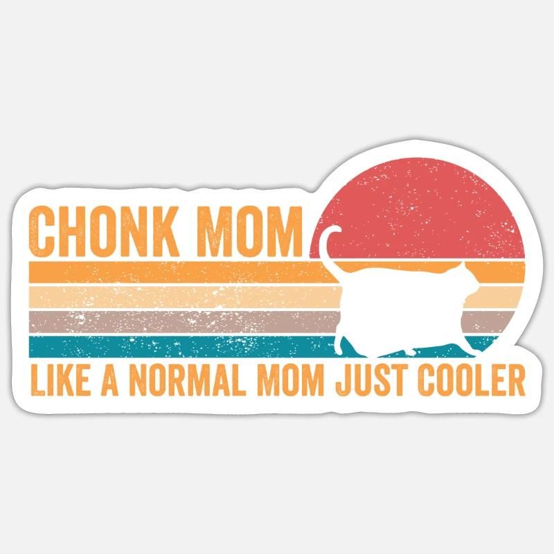 Chonk Meme Katze - Sticker Größe S (10 x 10 cm) - Mattweiß
