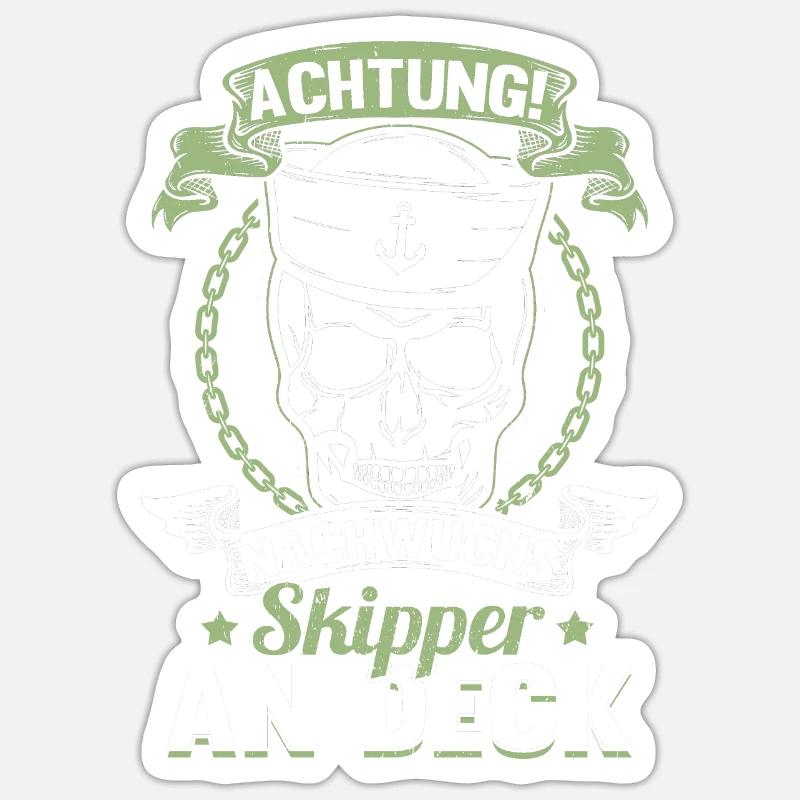 Nachwuchs Skipper segelschule Ostsee Helgoland - Sticker Größe S (10 x 10 cm) - Mattweiß