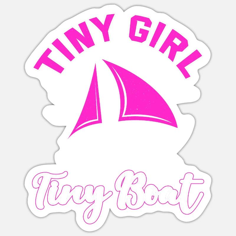 Kleines Mädchen Kleines Boot Segelschule Ostsee Sticker Größe S (10 x 10 cm)