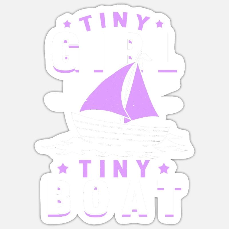 Kleines Mädchen Kleines Boot Segelschule Ostsee Sticker Größe S (10 x 10 cm)