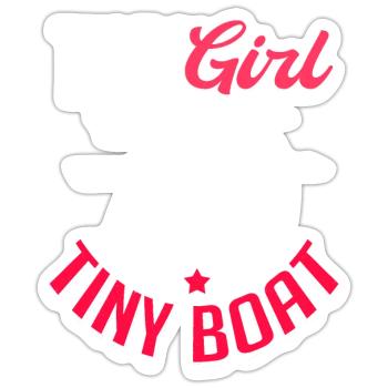 Kleines Mädchen Kleines Boot Segelschule Ostsee - Sticker Größe S (10 x 10 cm) - Mattweiß - Vorne