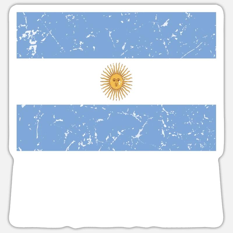 Drapeau de l’ARGENTINE - Sticker taille S (10 x 10 cm) - blanc mat