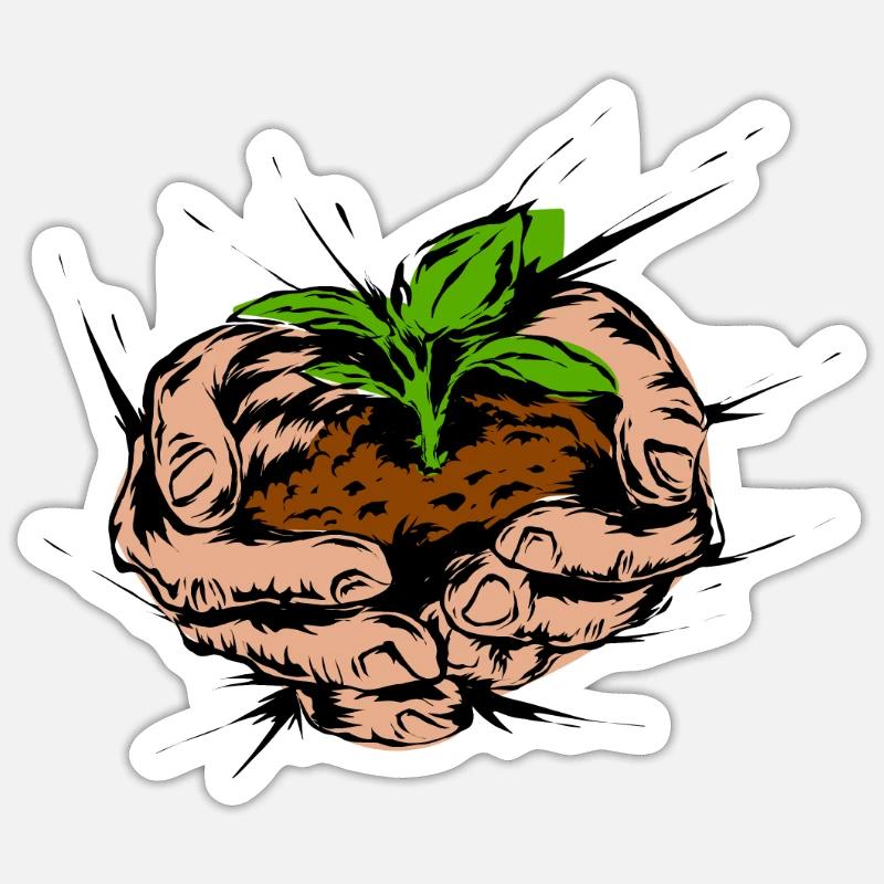 Gärtner Garten - Sticker Größe S (10 x 10 cm) - Mattweiß