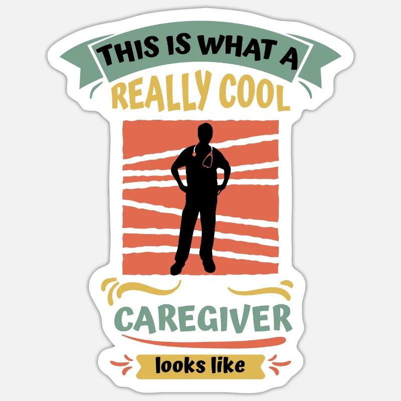 So sieht ein cooler Pfleger aus Altenpfleger - Sticker Größe S (10 x 10 cm) - Mattweiß