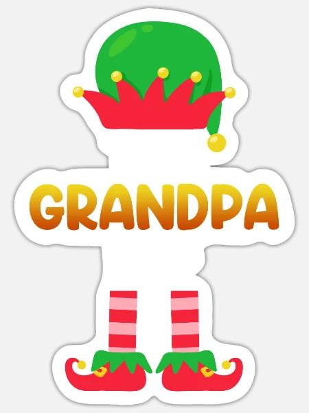 Opa Elfe Grandpa Elf - Sticker Größe S (10 x 10 cm) - Mattweiß
