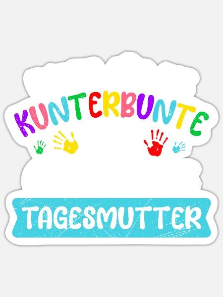 Vielen Dank für die bunte Zeit Danke Tagesmutter - Sticker Größe S (10 x 10 cm) - Mattweiß