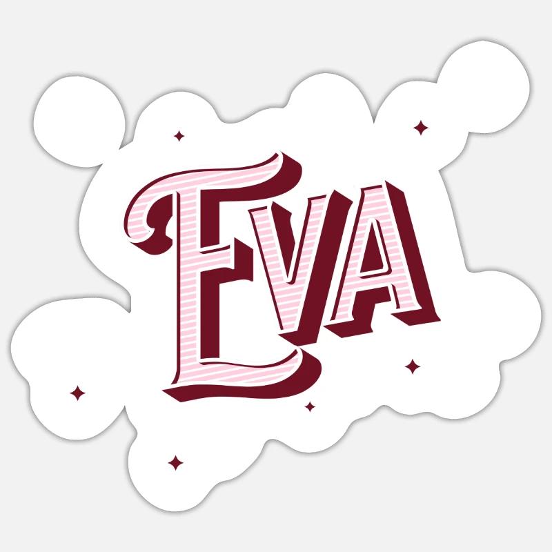 Eva name personalized Sticker size S (10 x 10 cm)