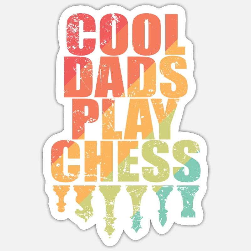 Cool Dads play Chess Chess Brain Teaser Sticker size S (10 x 10 cm)