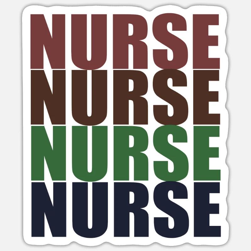 Infirmier - Sticker taille S (10 x 10 cm) - blanc mat
