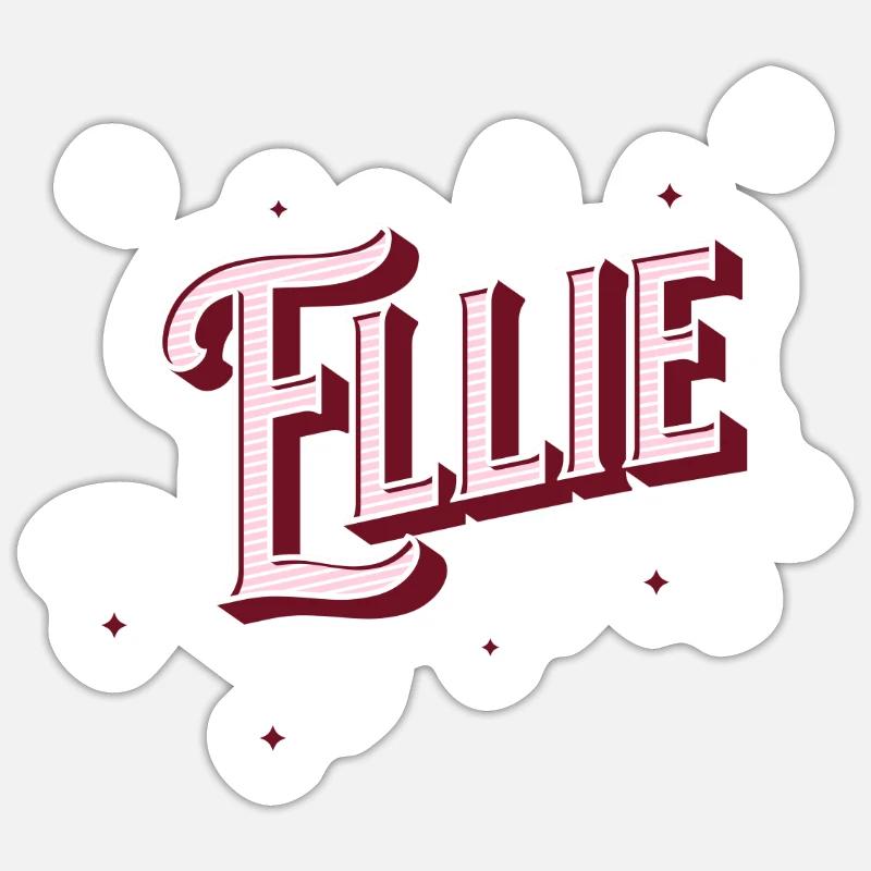 Ellie name personalized - Sticker size S (10 x 10 cm) - white matte