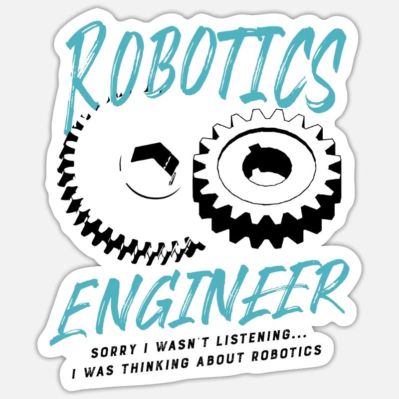 Robotics Engineering Mechanics Robots - Sticker size S (10 x 10 cm) - white matte