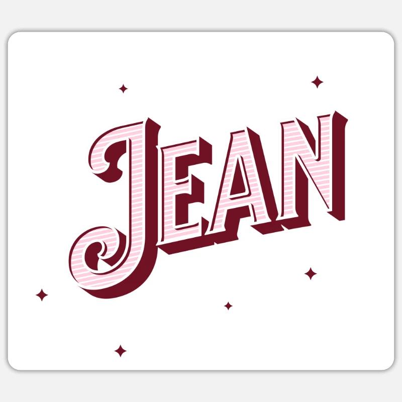 Jean name personalized - Sticker size S (10 x 10 cm) - white matte