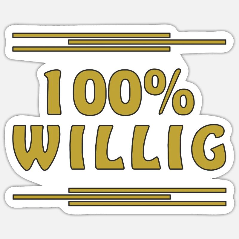 100% WILLIG - Sticker Größe S (10 x 10 cm) - Mattweiß