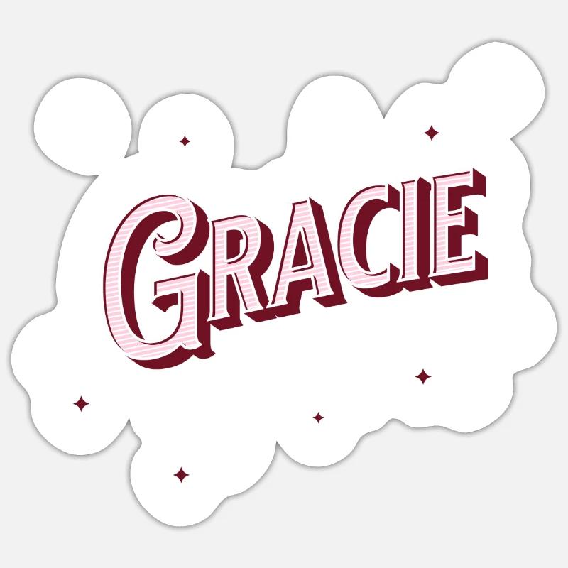 Gracie name personalized - Sticker size S (10 x 10 cm) - white matte