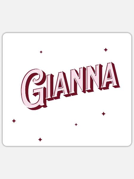 Gianna Namen personalisiert - Sticker Größe S (10 x 10 cm) - Mattweiß