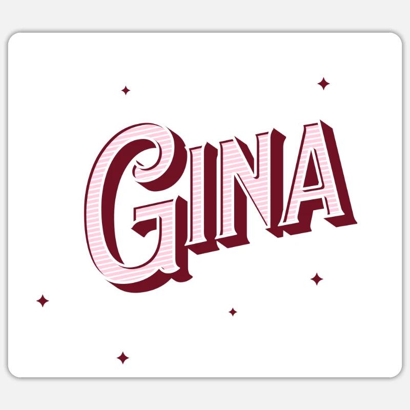 Gina name personalized - Sticker size S (10 x 10 cm) - white matte