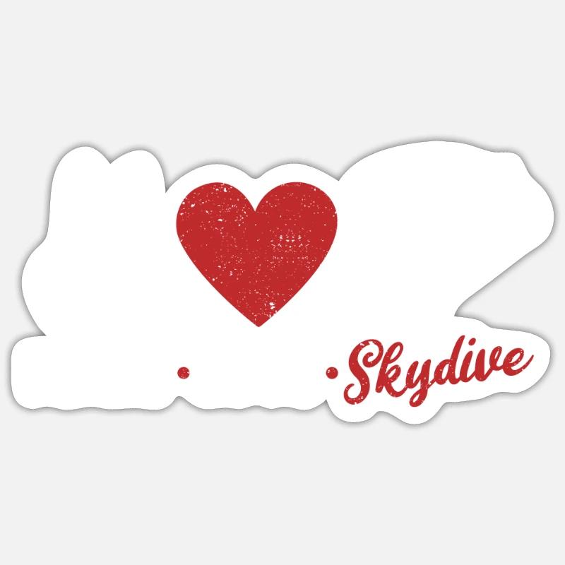 Funny Skydiving Lovers Skychute - Sticker size S (10 x 10 cm) - white matte