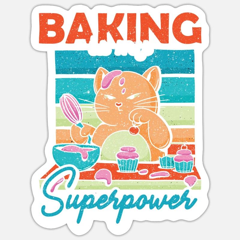 La cuisson du chat est ma cuisson de superpuissance Sticker taille S (10 x 10 cm)