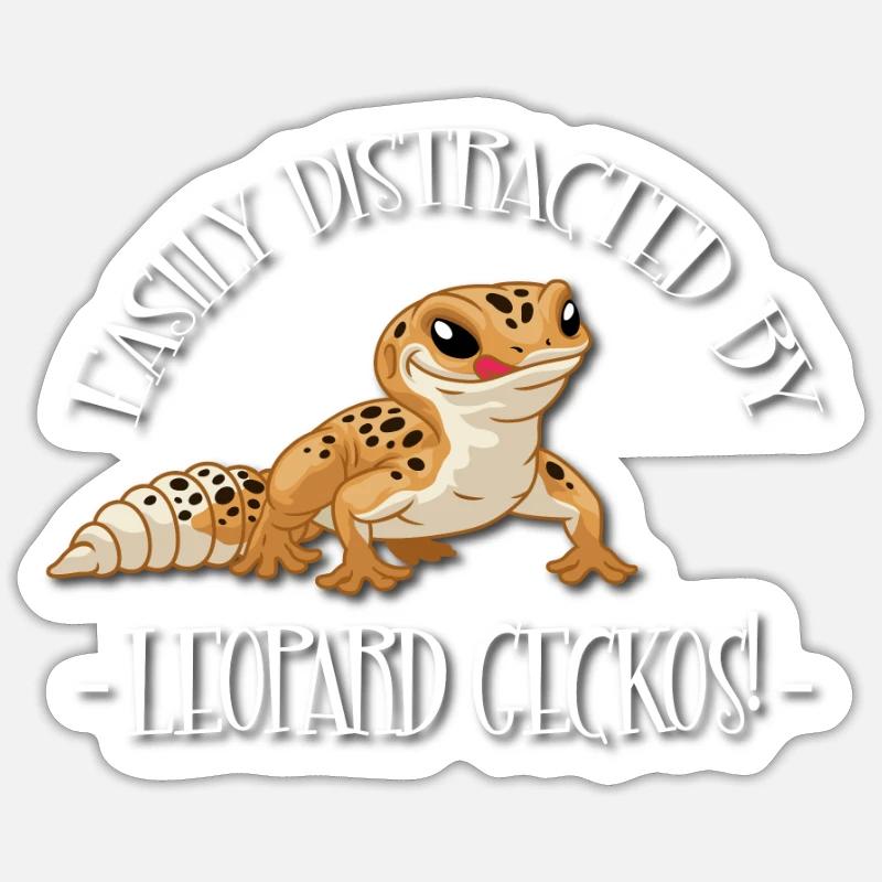 Leopardgecko - Sticker Größe S (10 x 10 cm) - Mattweiß