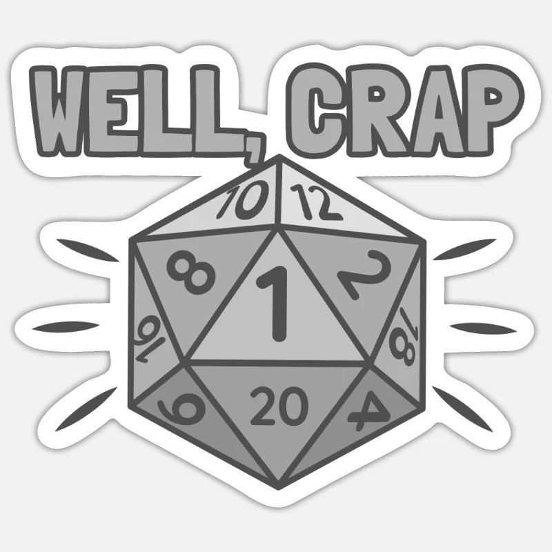Nun, Mist hat ein 1 D20 Dice Game Dungeon RPG gero - Sticker Größe S (10 x 10 cm) - Mattweiß