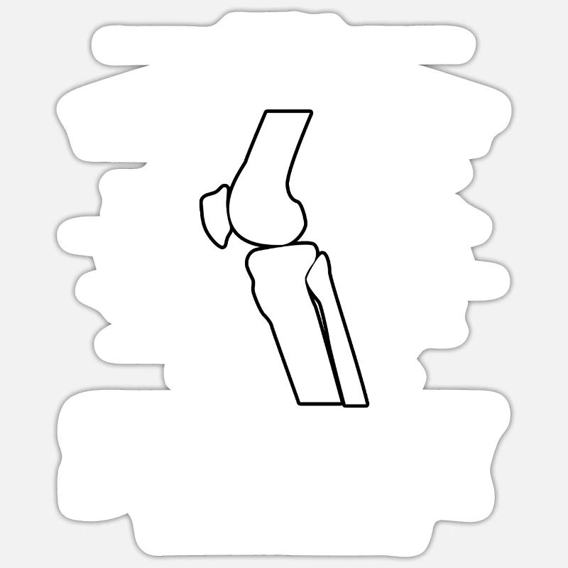 Knee replacement - Sticker size S (10 x 10 cm) - white matte