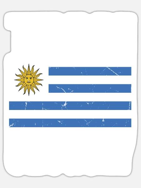 Team Uruguay Fußball - Sticker Größe S (10 x 10 cm) - Mattweiß