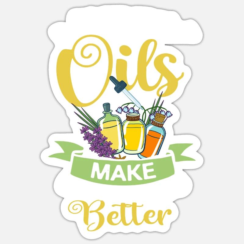 Ätherische Öl Diffusor Aromatherapie Pflanzen Sticker Größe S (10 x 10 cm)