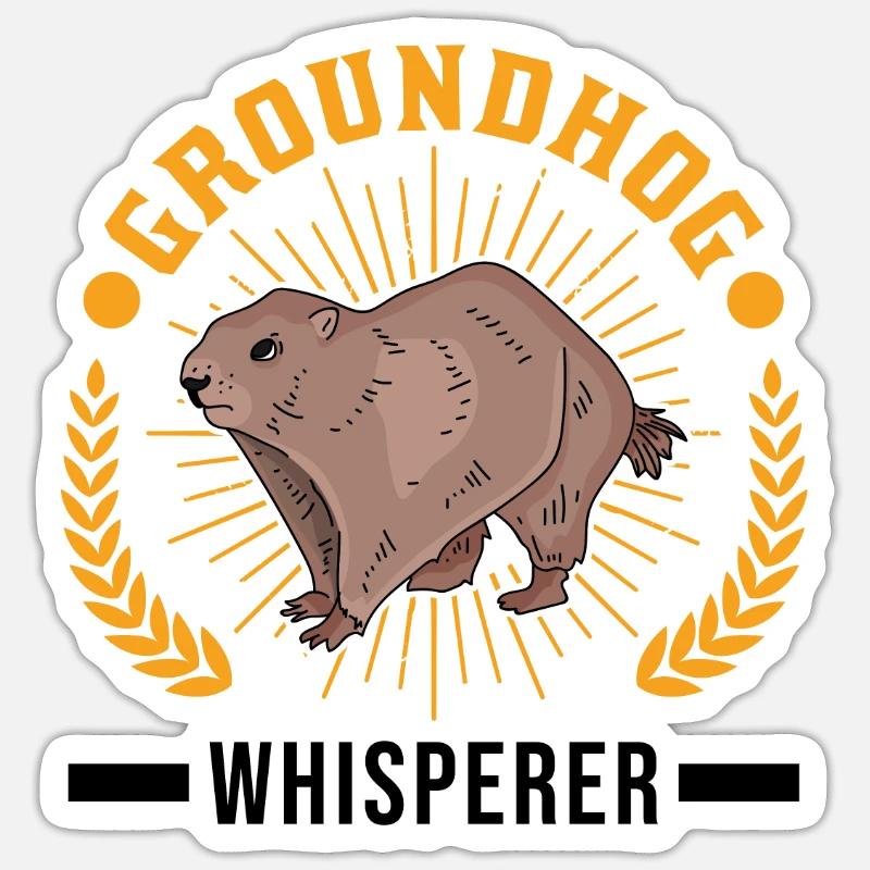 Murmeltier Flüsterer Groundhog Waldmurmeltier Sticker Größe S (10 x 10 cm)