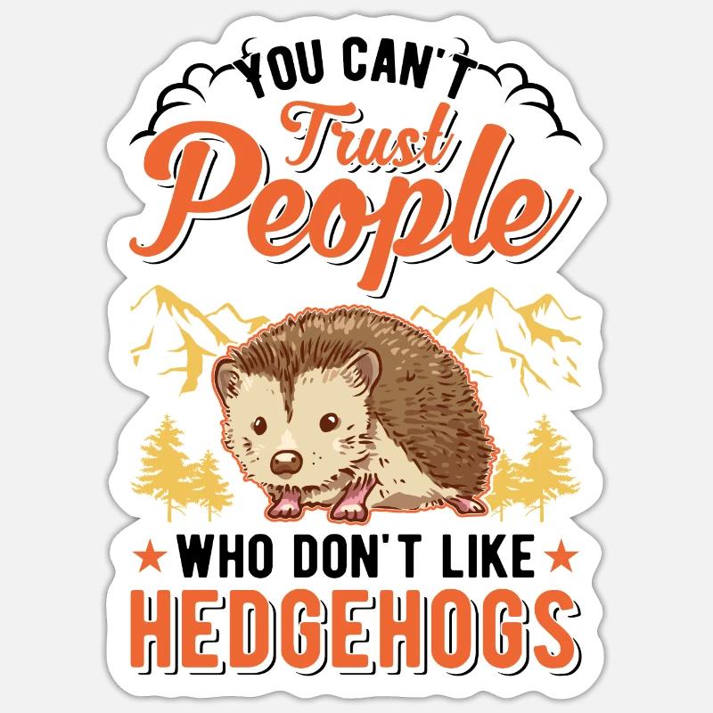 Igel Geschenk Stacheligel - Sticker Größe S (10 x 10 cm) - Mattweiß
