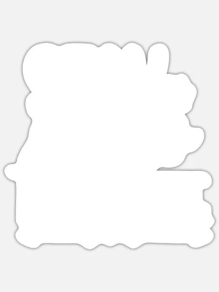 Bleib Positiv Pfote - Sticker Größe S (10 x 10 cm) - Mattweiß