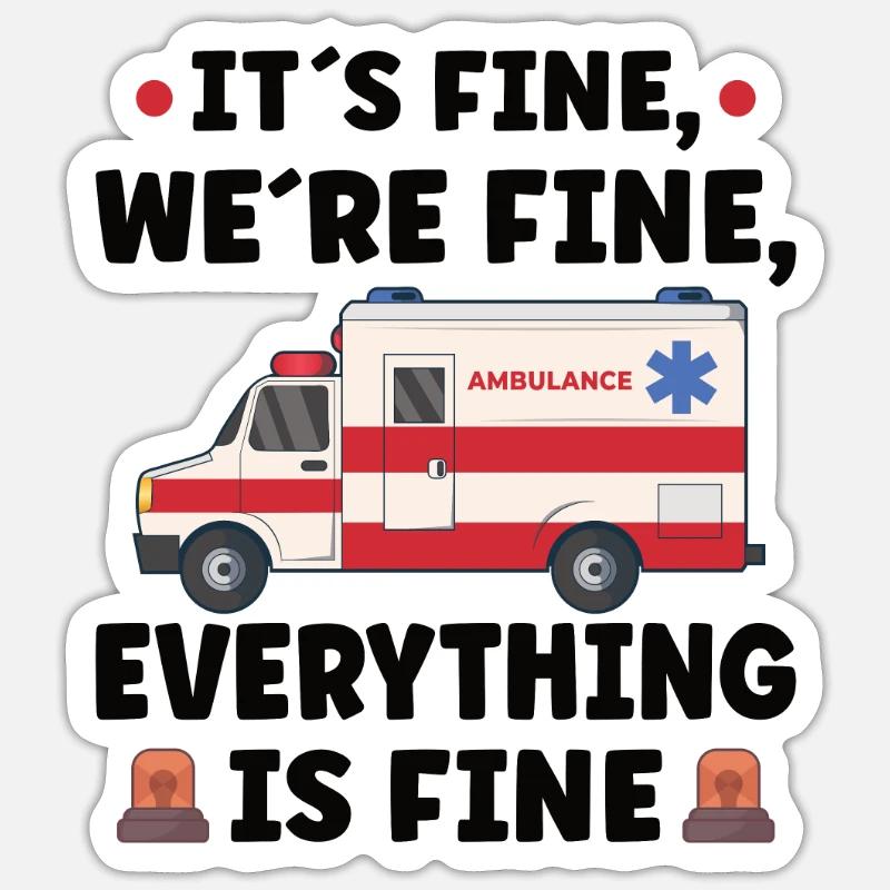 Paramedic First Responder Ambulance Driver - Sticker size S (10 x 10 cm) - white matte