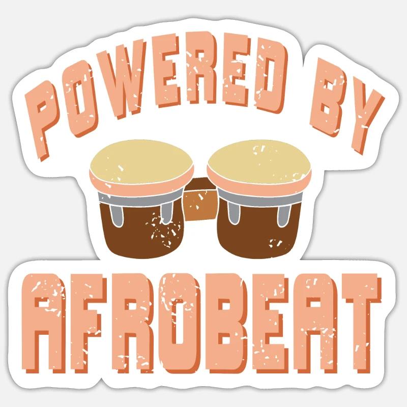 Propulsé par afrobeat - Sticker taille S (10 x 10 cm) - blanc mat