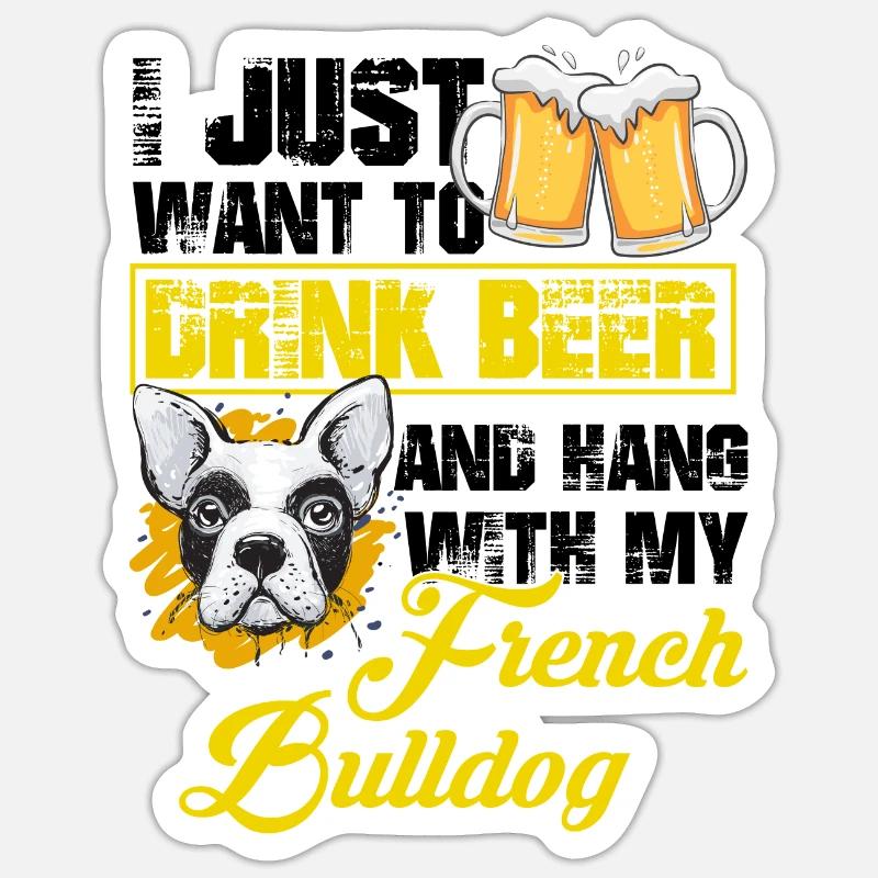 Drinking beer - Sticker size S (10 x 10 cm) - white matte