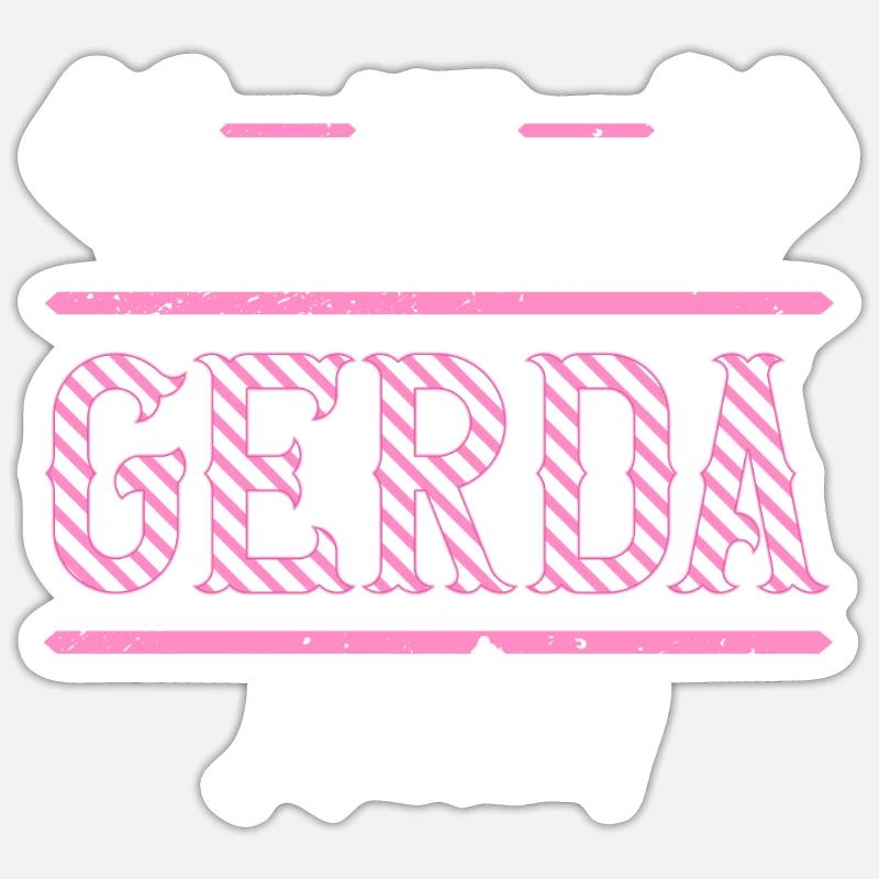 Gerda Geschenkidee Geschenk Geburtstag - Sticker Größe S (10 x 10 cm) - Mattweiß