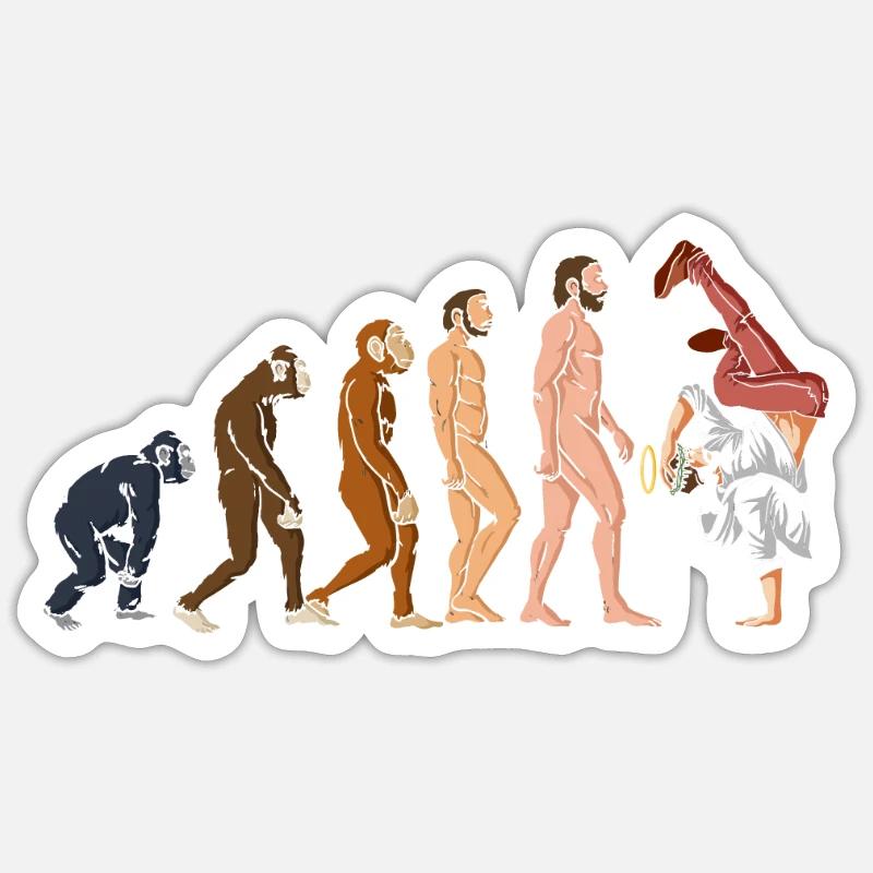 Breakdance Evolution Breakdancer Break Dance - Sticker taille S (10 x 10 cm) - blanc mat