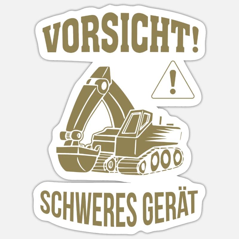 Bagger Baggerfahrer Baugeräteführer Schweres Gerät Sticker Größe S (10 x 10 cm)