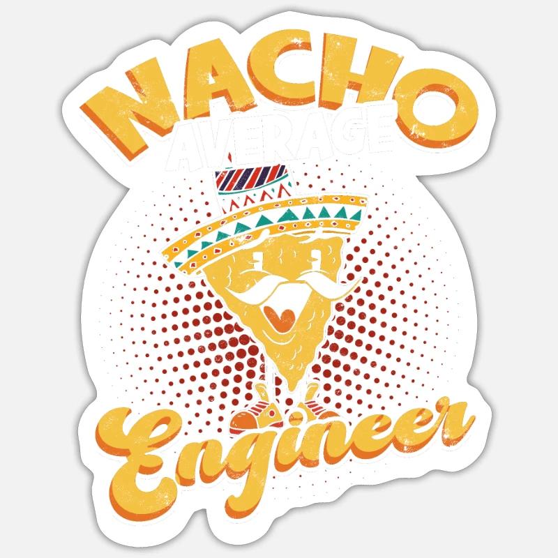 Nacho Ingénieur moyen - nacho - Sticker taille S (10 x 10 cm) - blanc mat