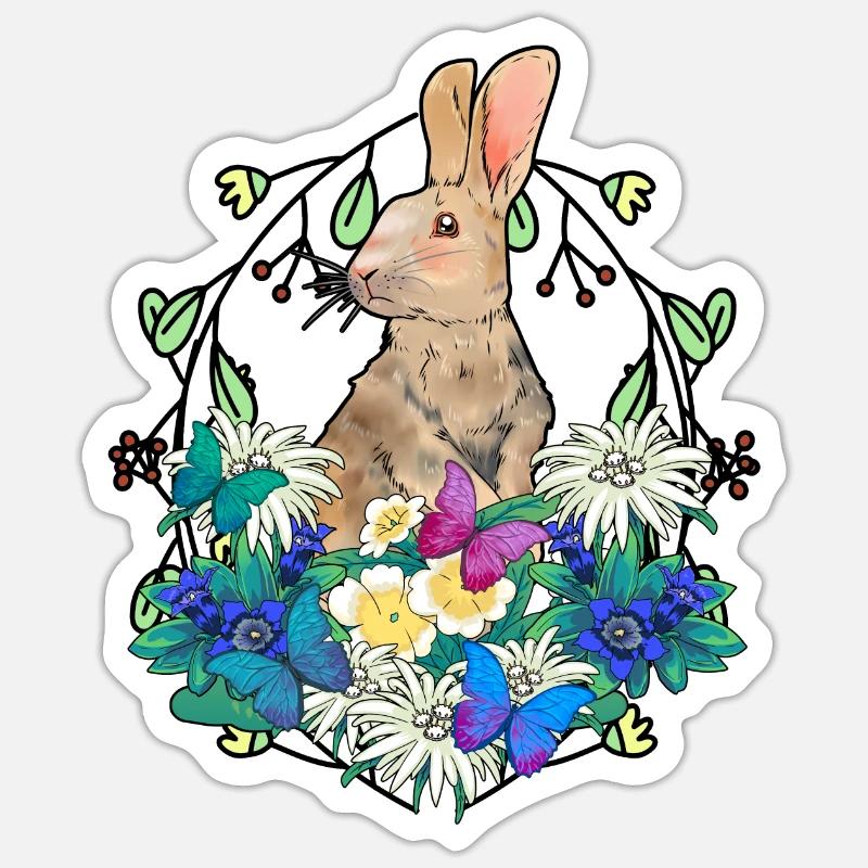 Early Spring Rabbit Easter Happy Easter Nature Sticker size S (10 x 10 cm)