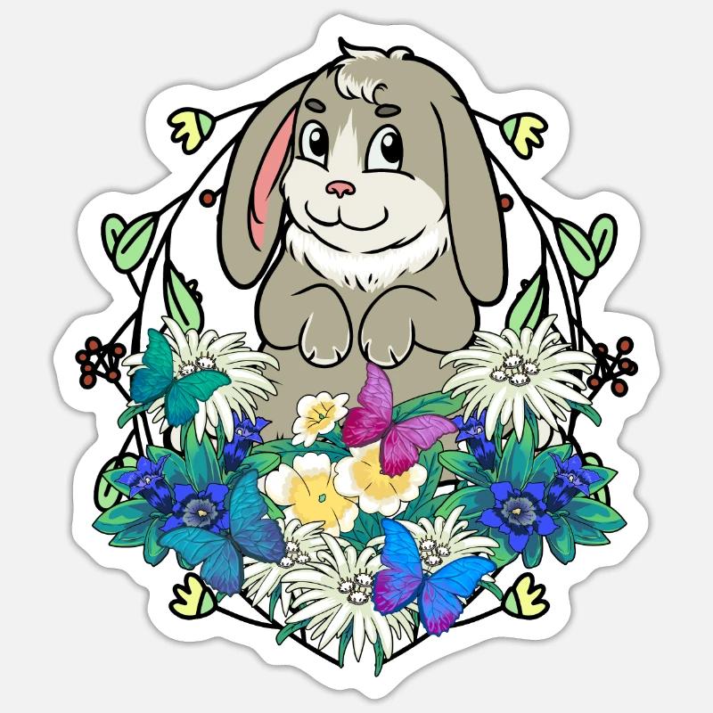 Early Spring Rabbit Easter Happy Easter Nature Sticker size S (10 x 10 cm)