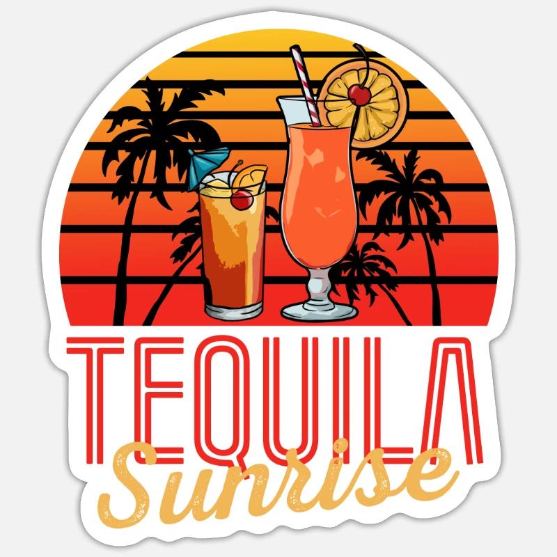 Tequila Sunrise - Sticker size S (10 x 10 cm) - white matte
